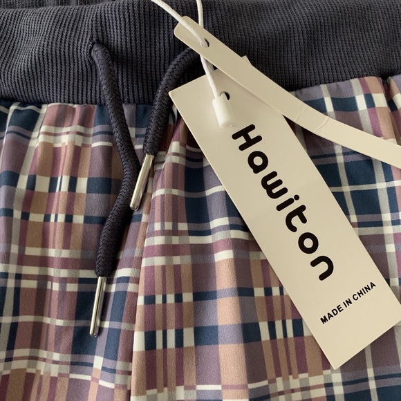 NWT Boutique Plaid silk Joggers - Picture 2 of 4